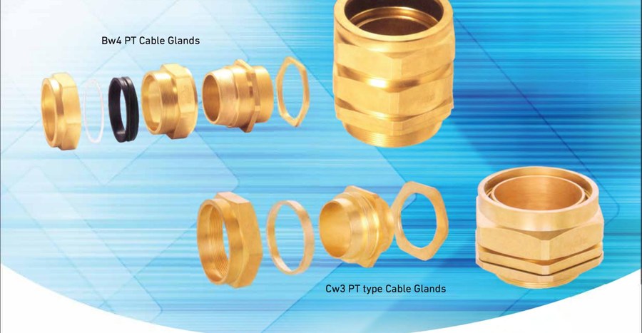 Brass cable glands, Bw4 and Cw3 PT type